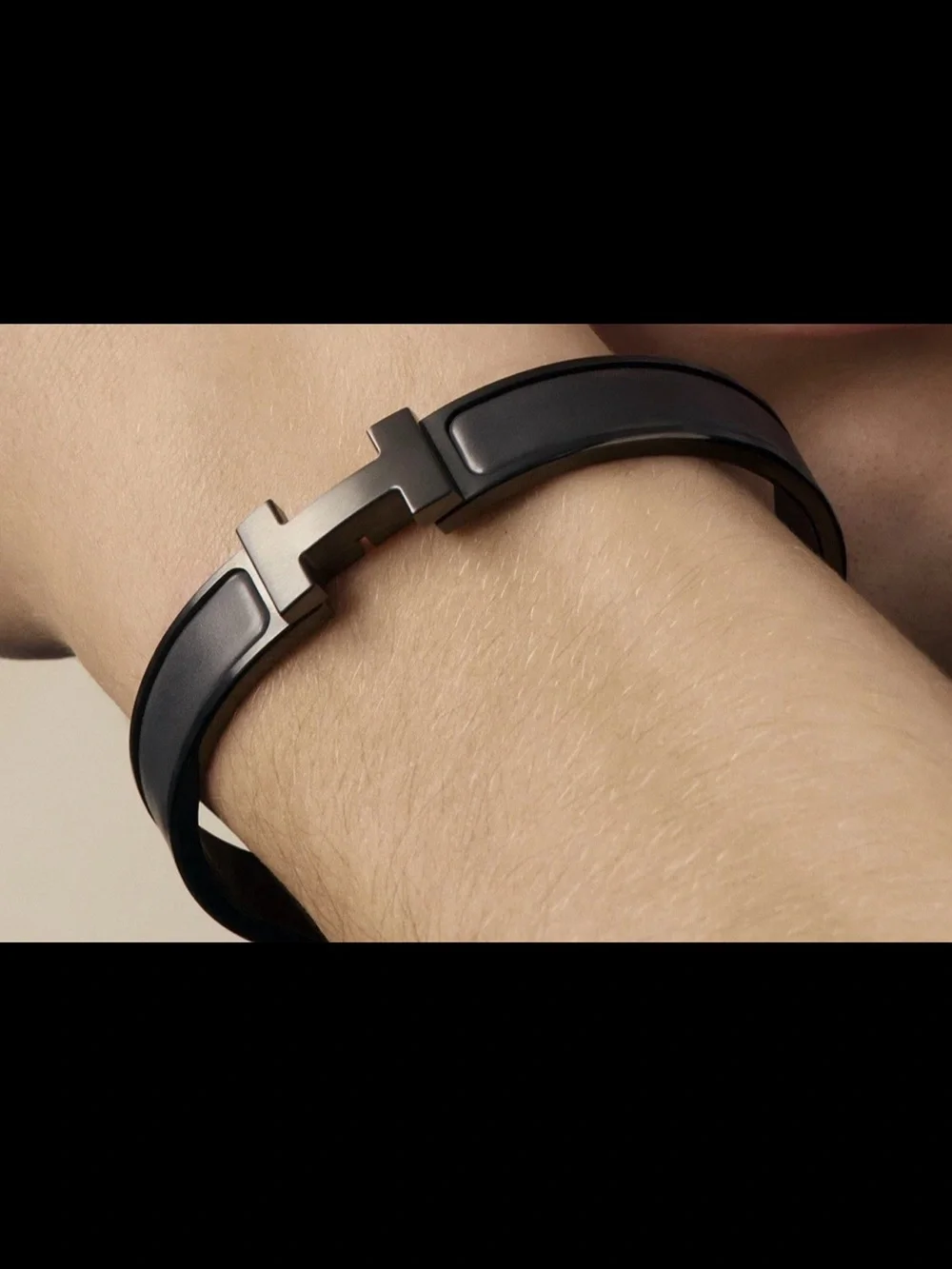 Hermes Clic H Bracelet Narrow Enamel Black PVD Matte Black Hardware Box Dustbag
